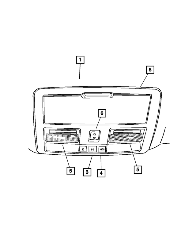 1AH29BD1AB - Instrument Panel and Radios and Consoles: Overhead Console Bezel for Chrysler: 300 | Dodge: Charger, Magnum Image