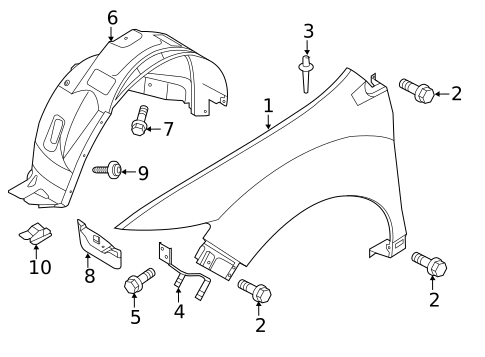 Fender & Components for 2013 Lincoln MKX #0