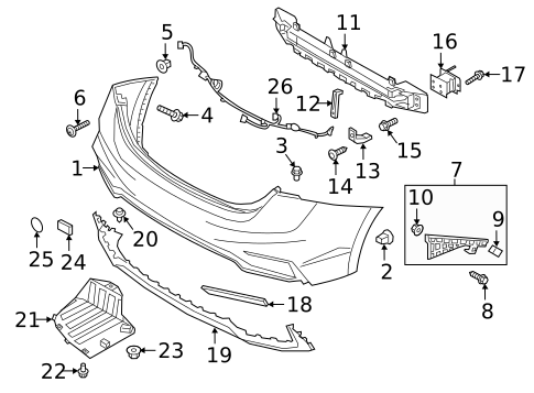 Bumper & Components - Rear for 2022 Hyundai Accent #0