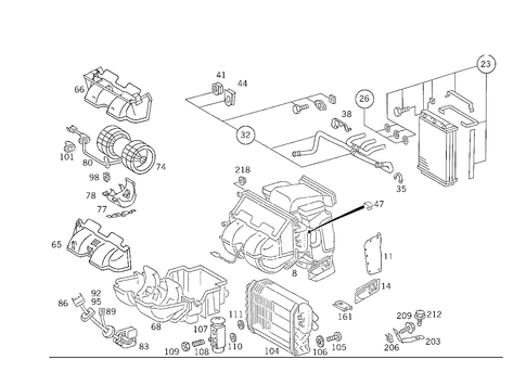 Heater Case with Blower for 1993 Mercedes-Benz 500E #0