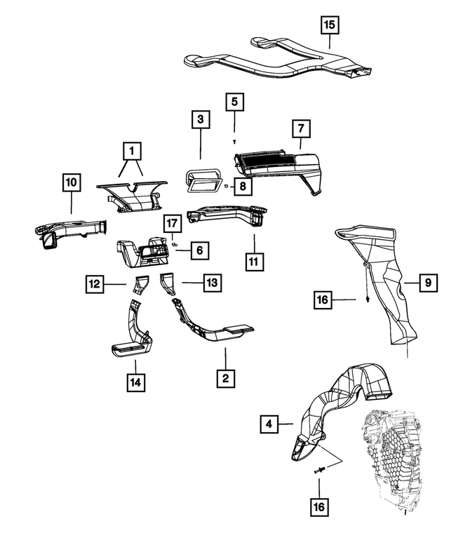 5108161AD - : Center Distribution Duct for Mopar Image