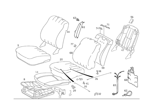 Front Seat and Headrest for 1989 Mercedes-Benz 300TE #4