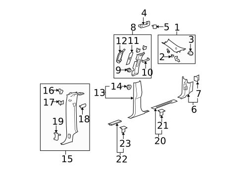 Interior Trim - Pillars for 2012 Cadillac Escalade EXT #0