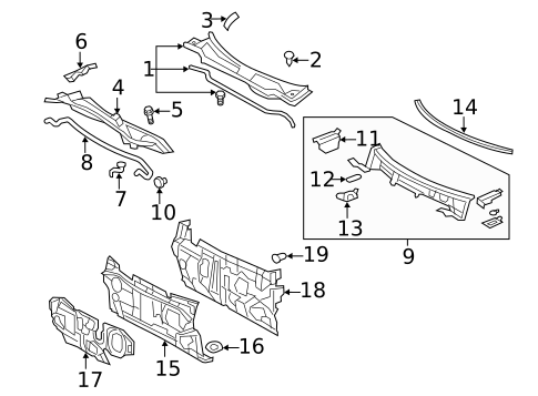 Cowl for 2009 Toyota Camry #0