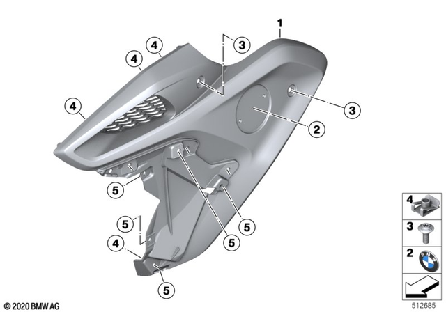 46638556656 - Frame and Mounting Parts: Cover, Intake Snorkel, Right -  for BMW-Motorrad Image