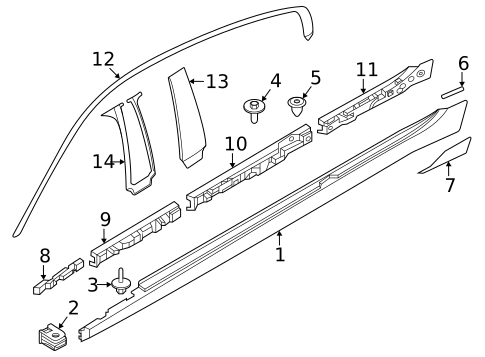 Exterior Trim - Pillars for 2024 BMW 840i xDrive Gran Coupe #0