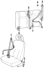 9156298 - Electrical: Belt &amp; Retractor for Volvo: 740, 940, 960, S90, V90 Image
