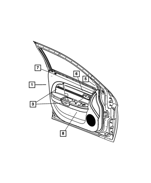 Door Trim Panels, Front and Rear for 2007 Chrysler Sebring #0