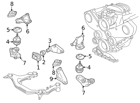 Engine & Trans Mounting for 2001 Volkswagen Passat #1