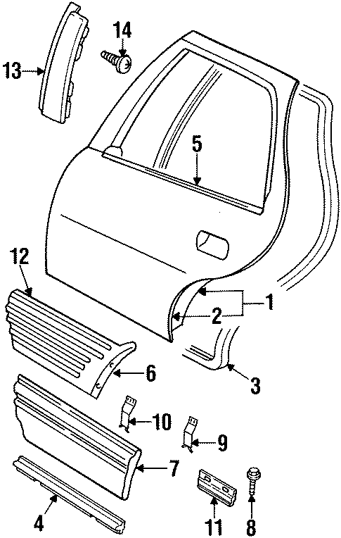Door & Components for 1995 Pontiac Grand Am #0