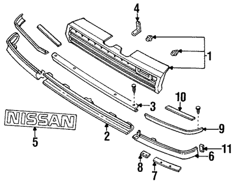 Grille & Components for 1988 Nissan Stanza #0