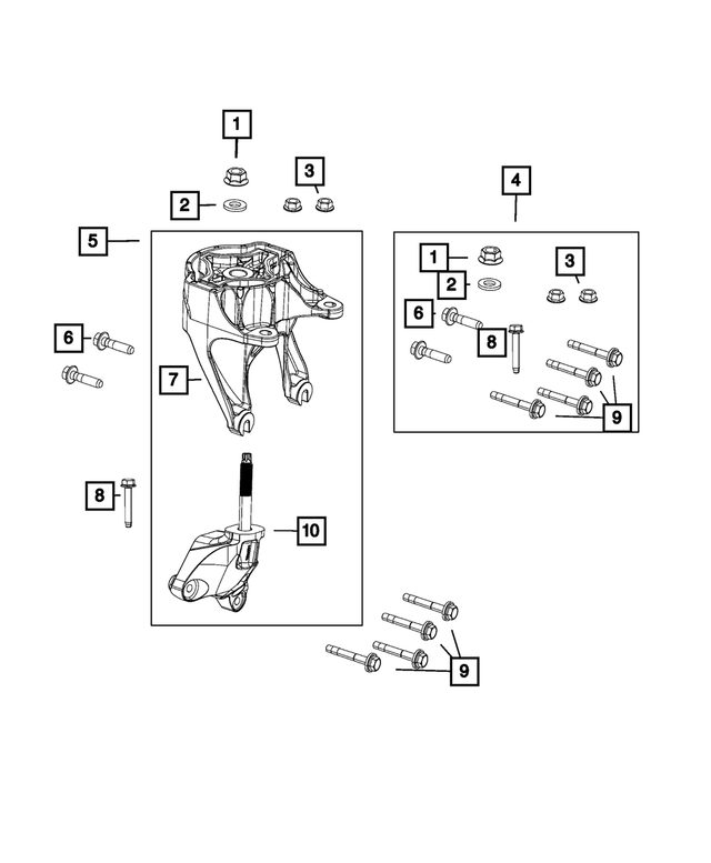 6510103AA - 3.6L Gas; Engine: Hex Locking Nut, Mounting for Mopar Image image