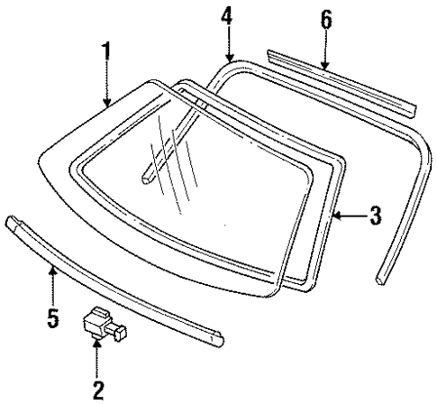 Glass - Windshield for 1997 Ford Aspire #0