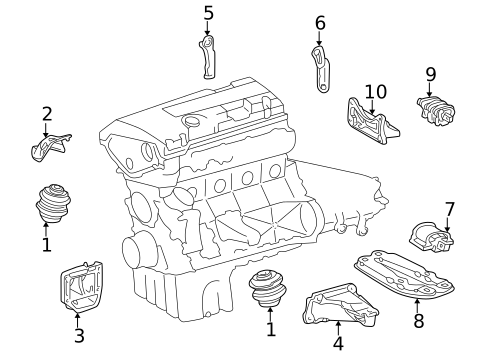 Engine & Trans Mounting for 2000 Mercedes-Benz C280 #0