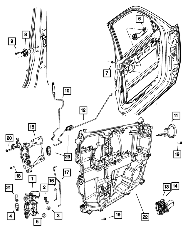 68004590AC - Doors and Related Parts: Window Regulator Motor, Right for Mopar Image