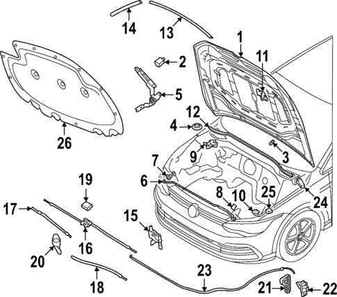 Hood & Components for 2025 Volkswagen GTI #0