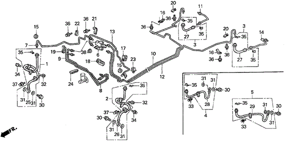 Brake Lines (1) for 1995 Honda Civic del Sol #0