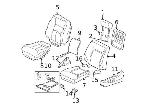 Front Seat Components for 1998 Acura RL #0