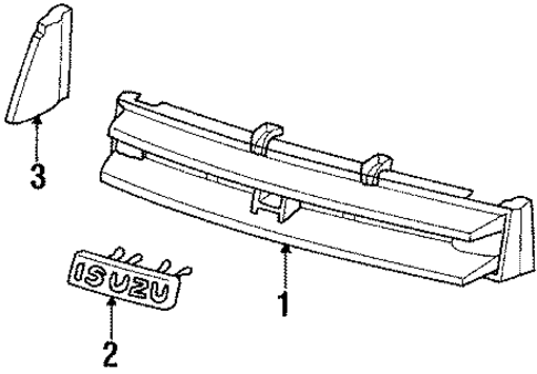Grille & Components for 1989 Isuzu Impulse #0