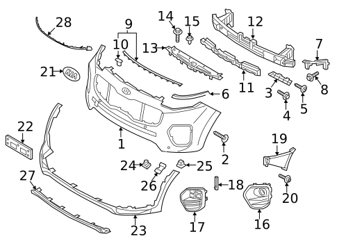 Bumper & Components - Front for 2020 Kia Sportage #1
