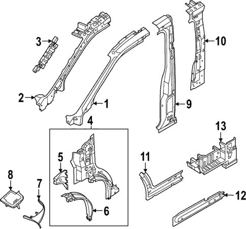 Hinge Pillar for 2024 Ford E-Transit #0
