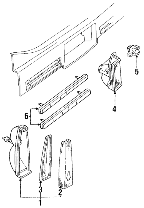 Rear Reflector for 1985 Cadillac Fleetwood #0