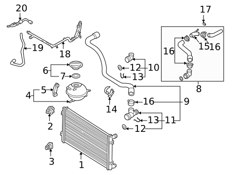 Radiator & Components for 2005 Audi TT #1