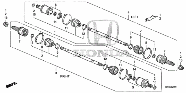 Rear Driveshaft (2) for 2007 Honda CR-V #0