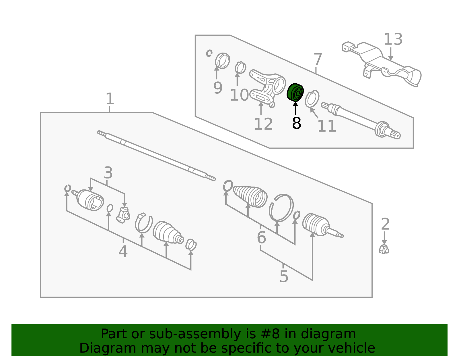 Genuine OEM Honda Front Intermediate Half Shaft CV Axle Bearing - Foto 8