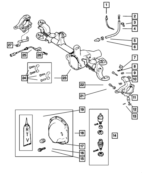 Front Axle Housing for 2006 Jeep Wrangler #0