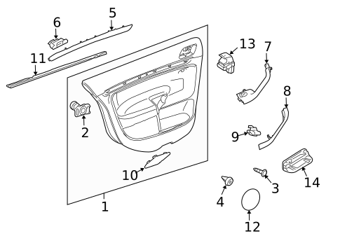 Interior Trim - Rear Door for 2012 Volkswagen Jetta #1