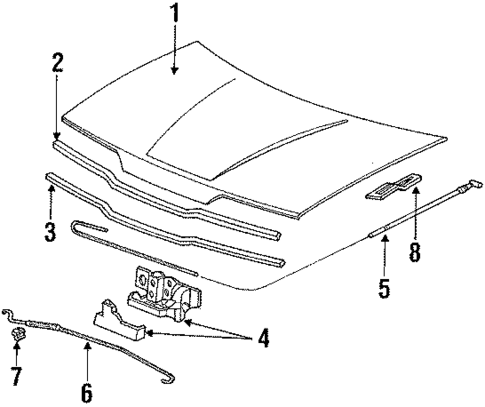 Hood & Components for 1990 Acura Integra #0