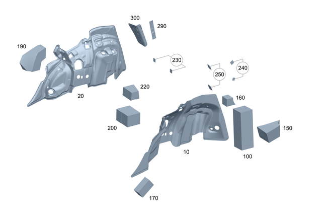 2476821901 - Panelling: Dampening, Wheel Arch for Mercedes-Benz: EQB 250+, EQB 300, EQB 350 Image image