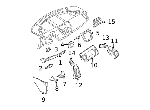 Instrument Panel Components for 2007 Nissan Murano #0