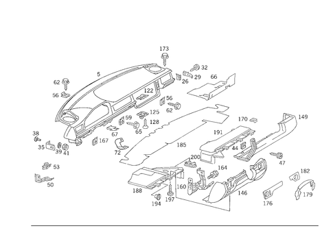 Instrument Panel & Body Parts Used for Co-Driver Airbag for 1987 Mercedes-Benz 300E #2