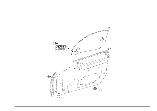 2307200524 - Front Doors: Sealing Rail for Mercedes-Benz: SL500, SL55 AMG, SL550, SL600, SL63 AMG, SL65 AMG Image image