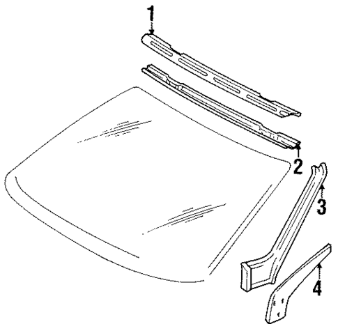 Windshield Header & Components for 1994 Audi Cabriolet #0