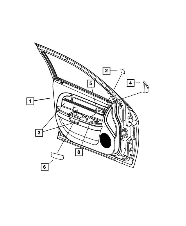 « 1VW861L1AA –  : Garnissage De Porte Avant Panneau, Côté Droit pour Mopar Image »