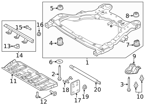 Crossmembers & Components for 2019 Ford Explorer #0