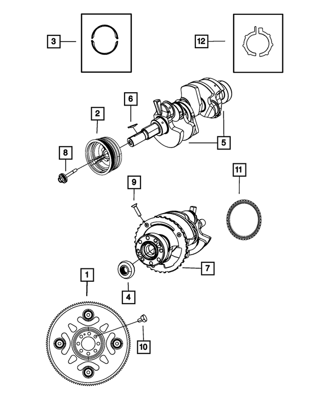 5066740AB - 3.7L Gas; Engine: Crankshaft Bearing Package for Mopar Image