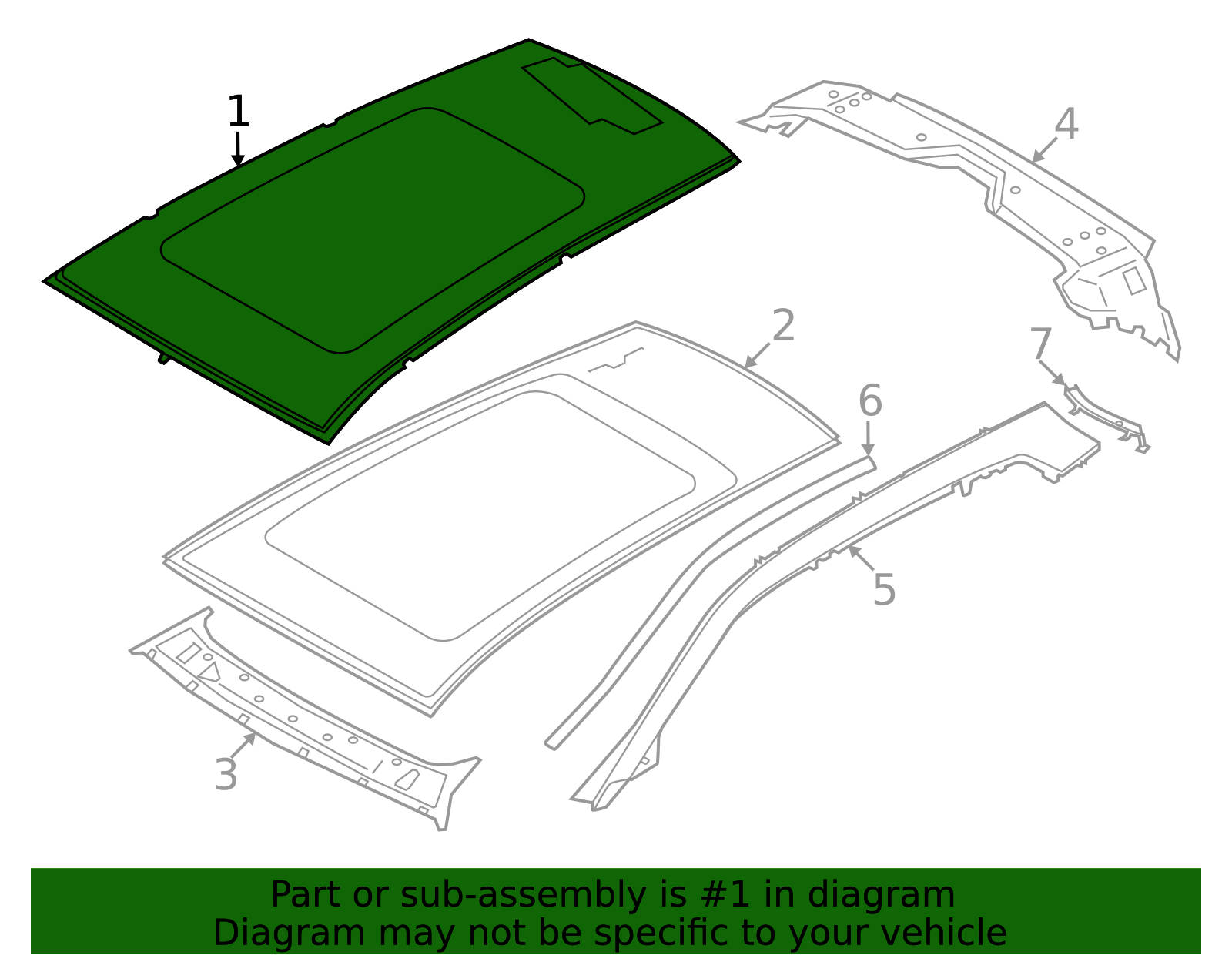 54107953711 - 2022-2025 BMW iX Roof Panel (54-10-7-953-711) | BMW