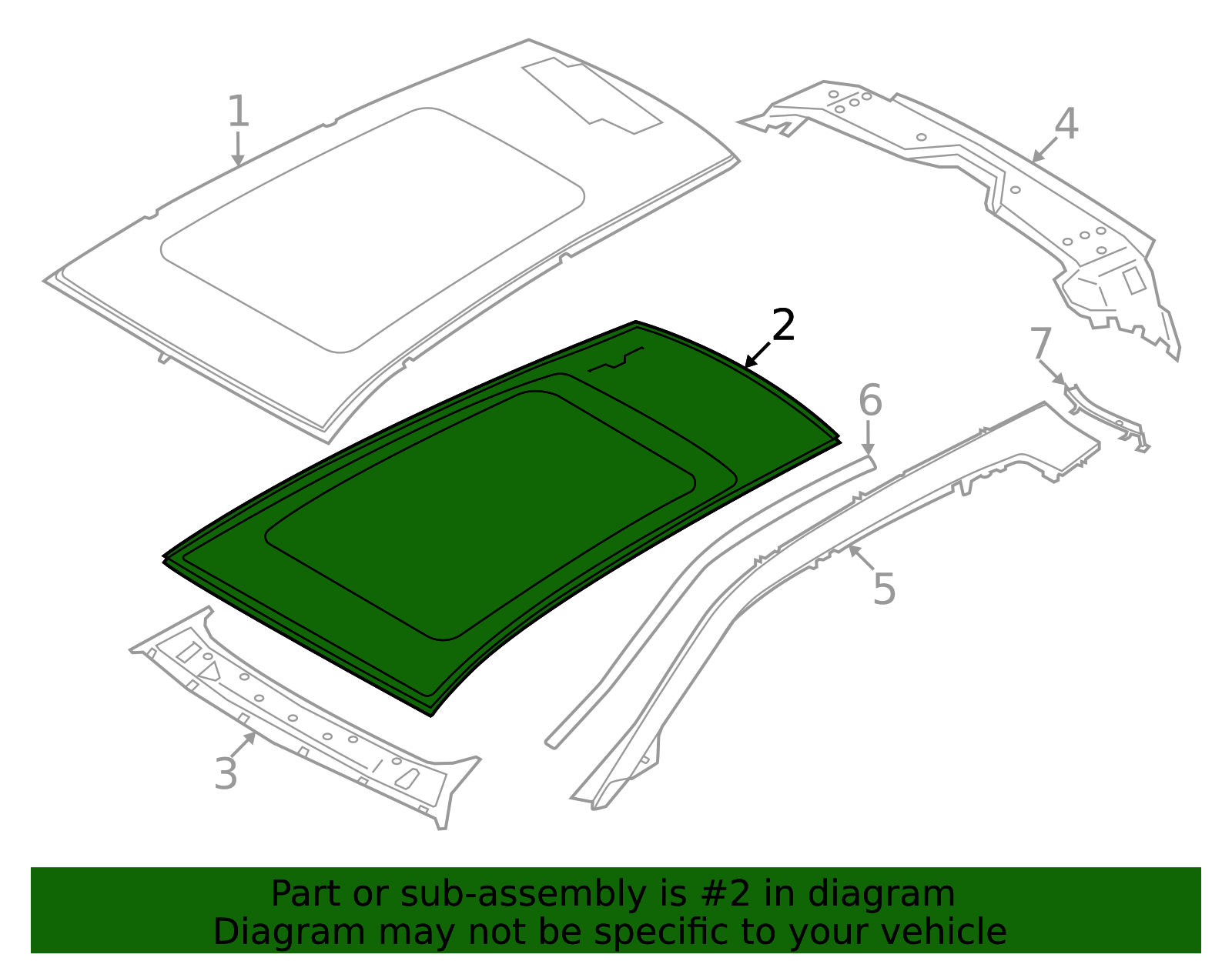 54105b54d00 - 2022-2025 BMW iX Roof Panel (54-10-5-B54-D00) | BMW