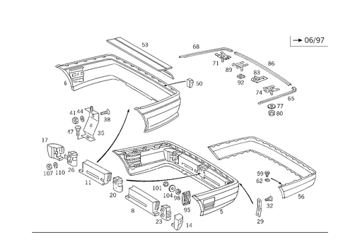 Rear Bumper for 1997 Mercedes-Benz C280 #1
