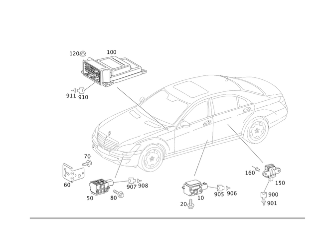9905011 - Electrical System: Hexagon Head Screw for Mercedes-Benz: 250, 300S, CL550, CL600, CL63 AMG, CL65 AMG, S350, S400, S500, S550, S600, S63 AMG Image image