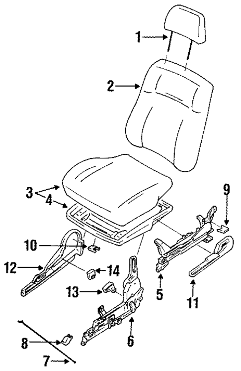 Seats & Track Components for 1995 Mitsubishi Mirage #0