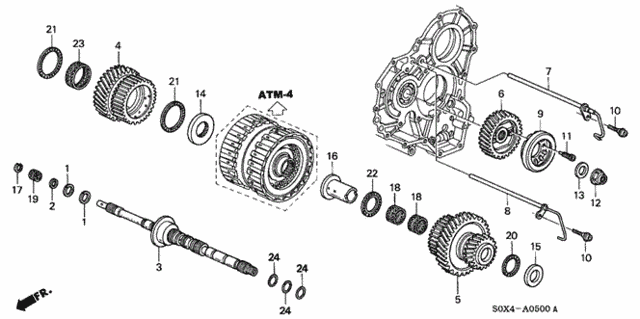 AT Mainshaft (4AT) for 2000 Honda Odyssey #0