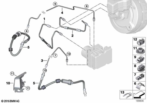 Brake Pipe, Front for 2012 BMW 328xi #0