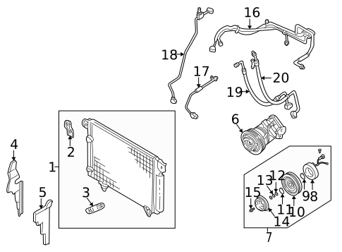 Condenser, Compressor & Lines for 2002 Mazda MPV #0