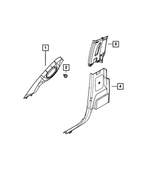 1DX51BD1AB - Interior Trim: B Pillar Upper Trim Panel, Left for Dodge: Ram 1500, Ram 2500, Ram 3500 | Ram: 1500, 1500 Classic, 2500, 3500 Image