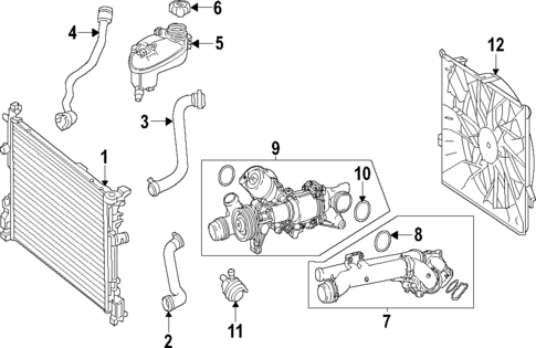 Radiator & Components for 2019 Mercedes-Benz E300 #1